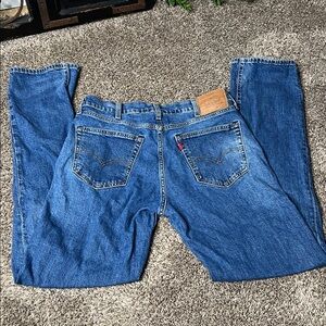 Levi's 514 Jeans Mens 33x34 Straight Fit Stretch Medium Wash Mid Rise Blue Denim